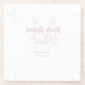 Bruid squad naam toevoegen monogram bruidsmeisje r glazen onderzetter (Achterkant)