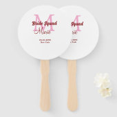 Bruid squad naam toevoegen monogram bruidsmeisje r handwaaier (Voorkant en achterkant)