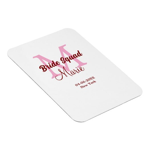Bruid squad naam toevoegen monogram bruidsmeisje r magneet (Rechterzijde)