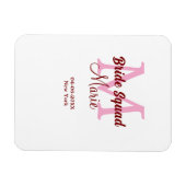 Bruid squad naam toevoegen monogram bruidsmeisje r magneet (Horizontaal)