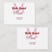 Bruid squad naam toevoegen monogram bruidsmeisje r notitiekaartje (Voorkant / Achterkant)