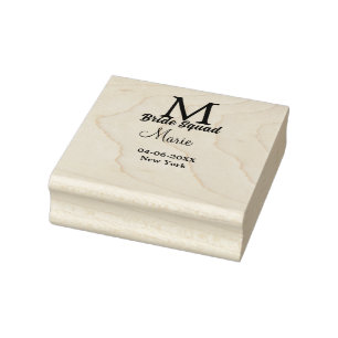 Bruid squad naam toevoegen monogram bruidsmeisje r rubberstempel