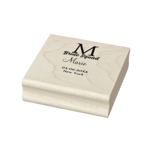 Bruid squad naam toevoegen monogram bruidsmeisje r rubberstempel (Stempel)