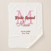 Bruid squad naam toevoegen monogram bruidsmeisje r sherpa deken (Voorkant)