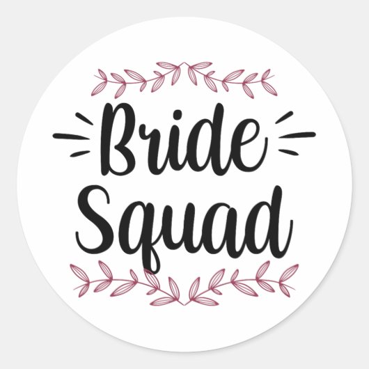 Bruid Squad Party Wedding Bachelorette Schattige 1 Ronde Sticker (Voorkant)