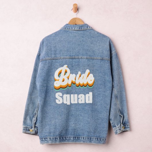 Bruid Squad  Retro Thema Bachelorette Party Denim Jacket (Hangar)