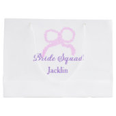 Bruid squad roze glitter boog ster bruidsmeisje na groot cadeauzakje (Achterkant)