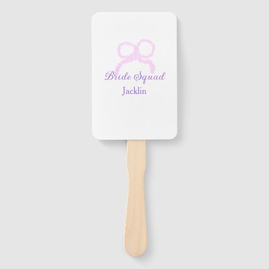 Bruid squad roze glitter boog ster bruidsmeisje na handwaaier (Voorkant)