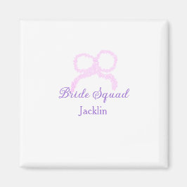 Bruid squad roze glitter boog ster bruidsmeisje na magneet