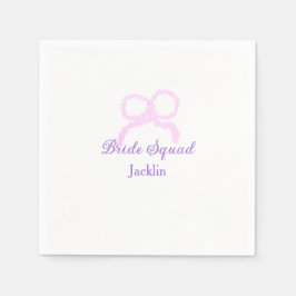 Bruid squad roze glitter boog ster bruidsmeisje na servet