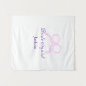 Bruid squad roze glitter boog ster bruidsmeisje na wandkleed (Voorkant (horizontaal))