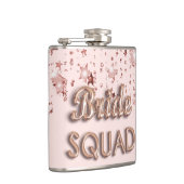 Bruid squad roze goud blozen sterren vrijgezellenf heupfles (Rechts)