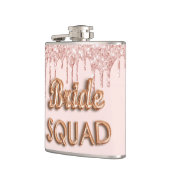 Bruid squad roze goud glitters roze vrijgezellenfe heupfles (Links)