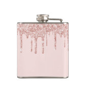 Bruid squad roze goud glitters roze vrijgezellenfe heupfles (Achterkant)