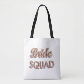 Bruid squad roze goud witte vrijgezellenfeest tote bag (Voorkant)