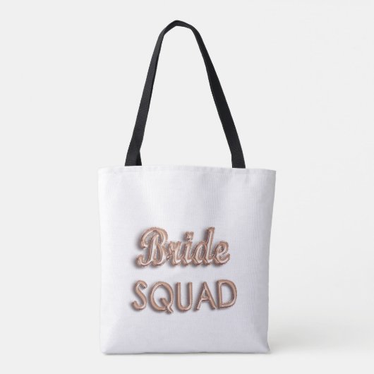 Bruid squad roze goud witte vrijgezellenfeest tote bag (Achterkant)
