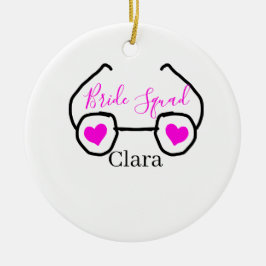 Bruid squad roze zwarte duikbril hart bruidsmeisje keramisch ornament
