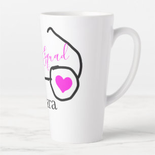 Bruid squad roze zwarte duikbril hart bruidsmeisje latte mok