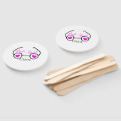 Bruid squad roze zwarte Googles hart bruidsmeisje Handwaaier (Niet-gemonteerd)