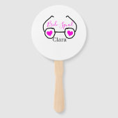 Bruid squad roze zwarte Googles hart bruidsmeisje Handwaaier (Voorkant)