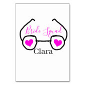 Bruid squad roze zwarte Googles hart bruidsmeisje Kaart (Achterkant)