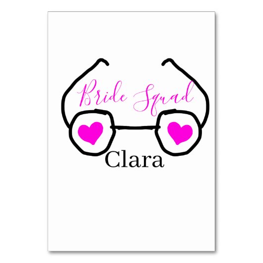 Bruid squad roze zwarte Googles hart bruidsmeisje Kaart (Voorkant)