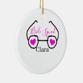 Bruid squad roze zwarte Googles hart bruidsmeisje Keramisch Ornament (Rechts)