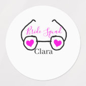 Bruid squad roze zwarte Googles hart bruidsmeisje Labels (Design 1)
