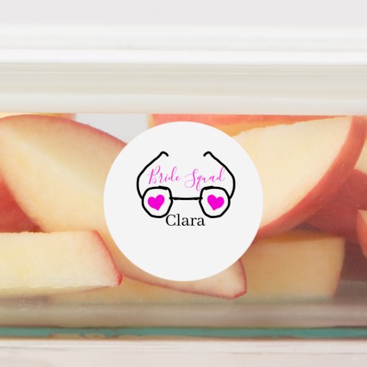 Bruid squad roze zwarte Googles hart bruidsmeisje Labels (Aangebracht)