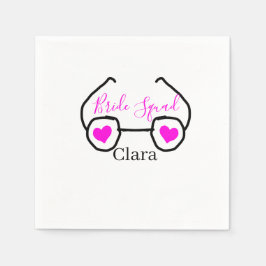 Bruid squad roze zwarte Googles hart bruidsmeisje Servet