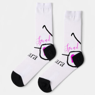 Bruid squad roze zwarte Googles hart bruidsmeisje Sokken