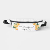 Bruid Squad Sinaasappel Bloemen  Gouden Glitter Ge Heuptasje (Voorkant)