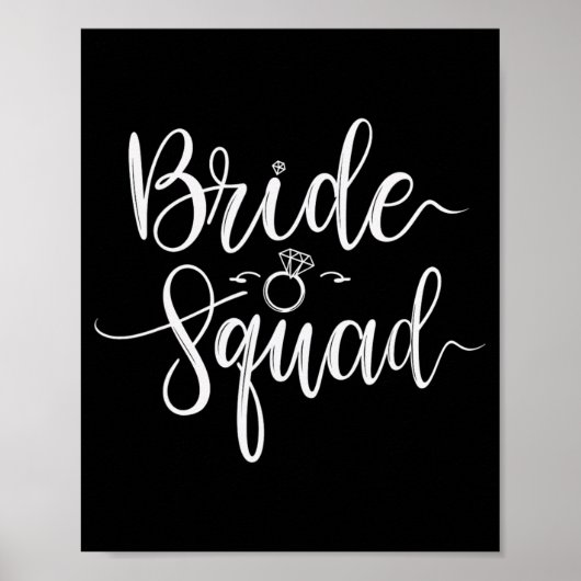 Bruid Squad Trouwteam Bruids Bachelorette Party Poster (Voorkant)