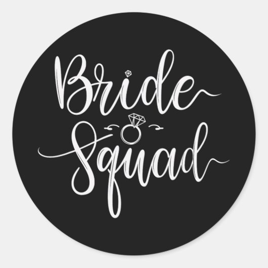 Bruid Squad Trouwteam Bruids Bachelorette Party Ronde Sticker (Voorkant)