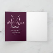Bruid squad voeg naam monogram bruidsmeisje mauve kaart (Binnen)