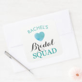 Bruid Squad Vrijgezellenfeest Stickers Aqua Heart (Envelop)