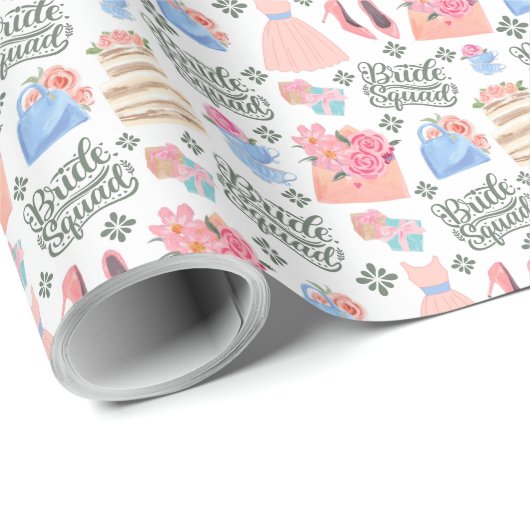 Bruid Squad Wedding Wrapping Paper Cadeaupapier (Rol Hoek)