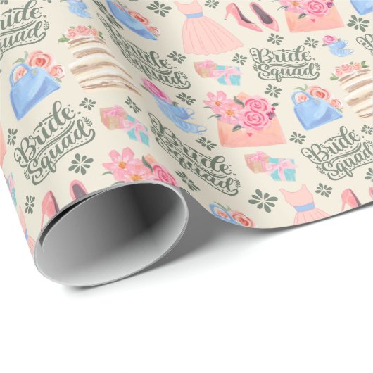 Bruid Squad Wedding Wrapping Paper Cadeaupapier (Rol Hoek)