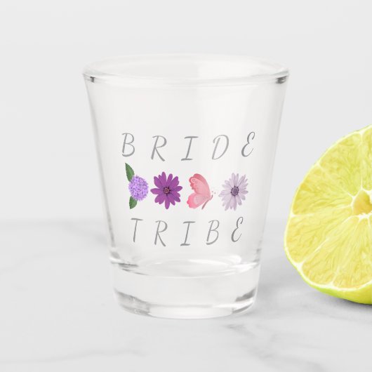 Bruid Stam Bloemige Bruid Hen Cadeau Shot Glas (Voorkant)