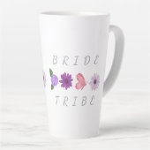 Bruid Stam Bloemige Bruid Kip Cadeau Latte Mok (Rechterhoek)