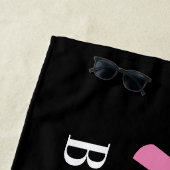 Bruid Stam Bruidsmeisje Naam Roze Zwart Strandlaken (In situ)