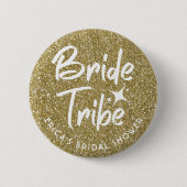 Bruid stam bruiloft cadeau speld goud ronde button 5,7 cm (Voorkant)