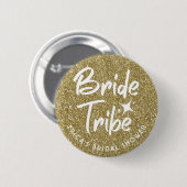 Bruid stam bruiloft cadeau speld goud ronde button 5,7 cm (Voorkant /achterkant)