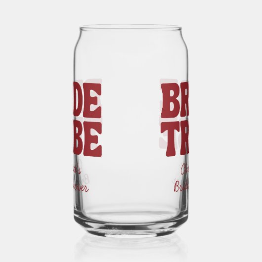 Bruid Stam Burgundy Bruidsuitnodiging Blikvorm Glas (Rechts)