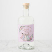 Bruid Stam Custom Naam Bachelorette Feestje Likeurfles Etiket (Voorkant)