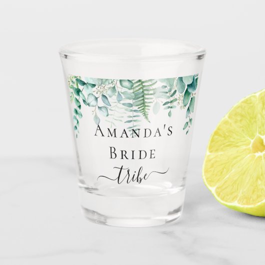 Bruid stam eucalyptus groenblijvend varens bosgron shot glas (Voorkant)