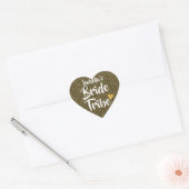 Bruid Stam Goud Datum Hart Persoonlijke Glitter Sticker (Envelop)