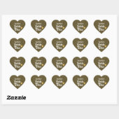 Bruid Stam Goud Datum Hart Persoonlijke Glitter Sticker (Vel)