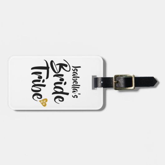 Bruid Stam Gouden Datum Hart Persoonlijk Bagagelabel (Voorkant horizontaal)