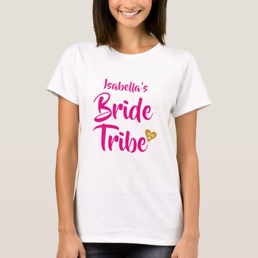 Bruid Stam Gouden Datum Hart Persoonlijk T-shirt (Voorkant)